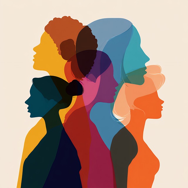 Free diversity inclusion silhouette illustration