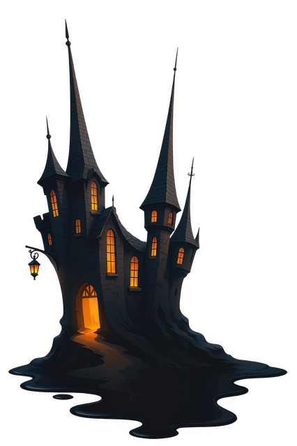 Free ai generated haunted house spooky mansion illustration