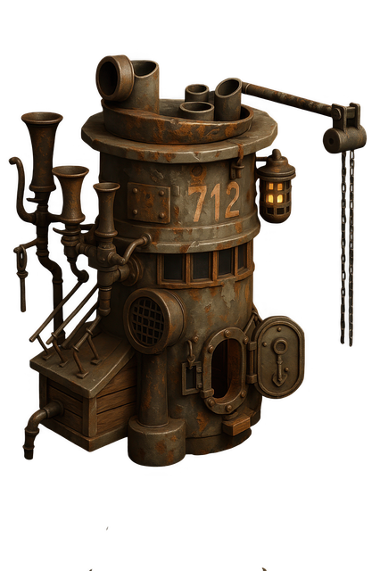 Free steampunk machine rusty industrial art vintage machinery illustration