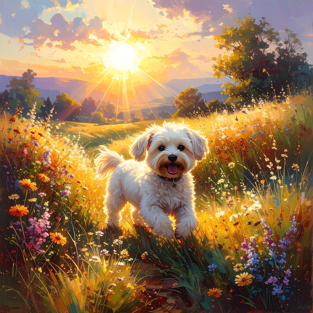 Free ai generated dog westie illustration