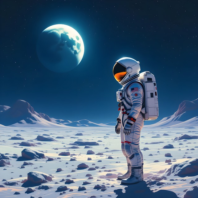 Free spaceman astronaut night sky illustration