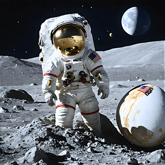 Free Astronaut Moon Landing illustration and picture