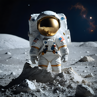 Free Moon Landing Astronaut illustration and picture