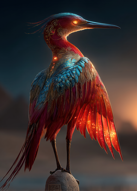 Free ai generated bennu bird mythology illustration