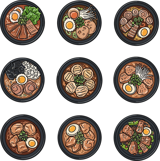 Free ramen noodles japanese food illustration