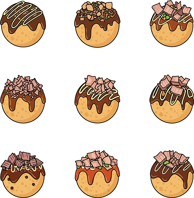 Free takoyaki japanese food street food illustration