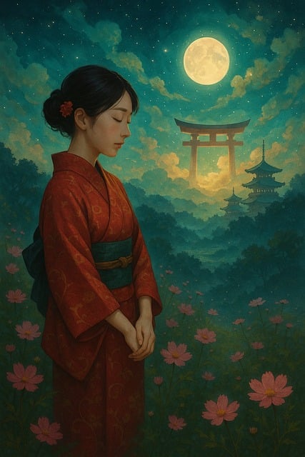 Free kimono bamboo forest fantasy illustration