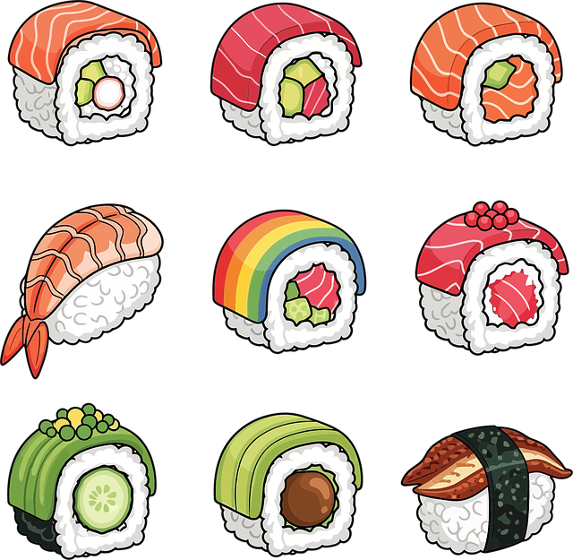 Free sushi japanese food roll vector
