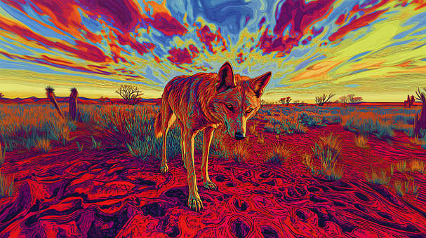 Australien, Dingo, Outback, Surrealist