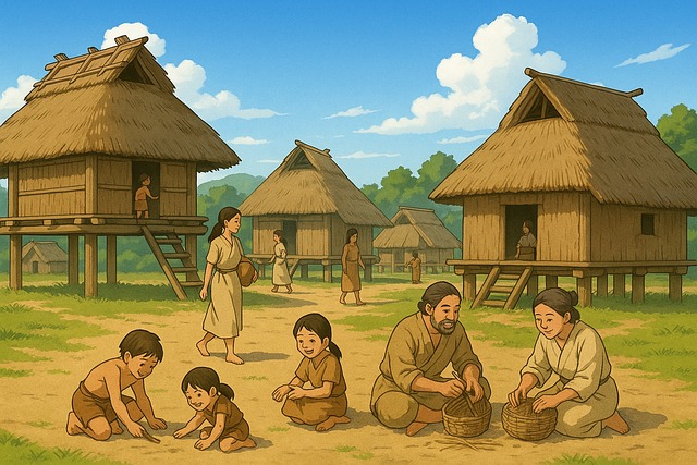 Free kofun ritual burial mound illustration