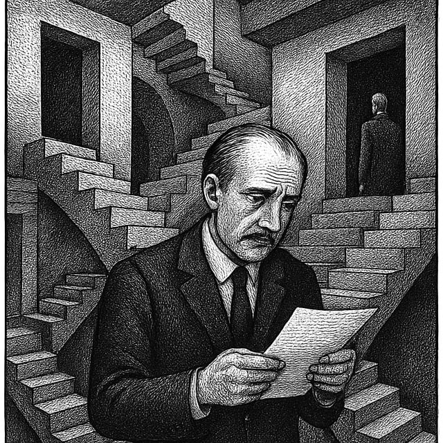 Free bureaucracy labyrinth stairs illustration