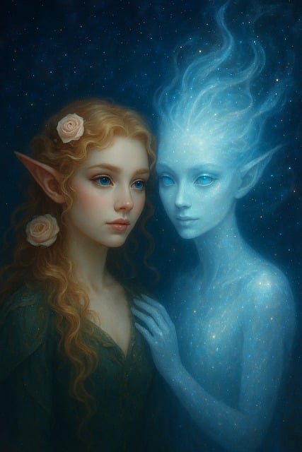 Free elf girl light illustration