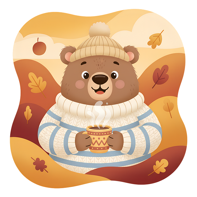 Free bear cartoon bear autumn bear illustration