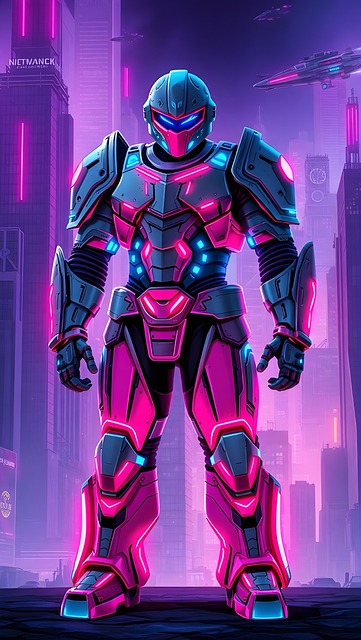 Rustning, Futuristisk, Neon, Bybildet