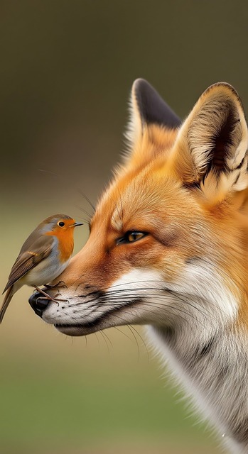 Vos, Roodborstje, Vogel