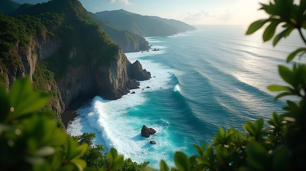 Küste, Ozean, Meer, Wellen, Cliff, Natur