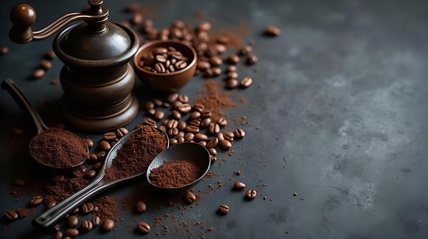 Kaffee, Kaffeebohnen, Gemahlenen Kaffee