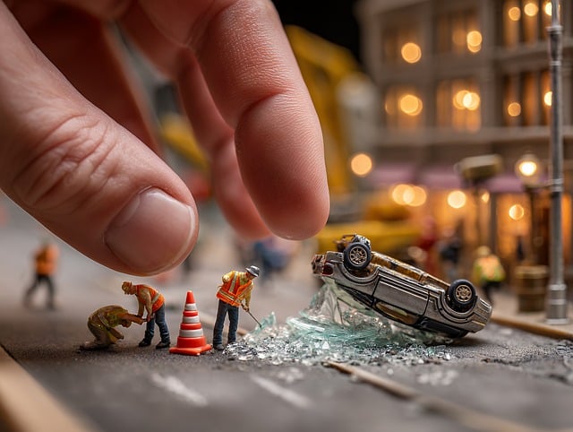 Free miniature diorama accident illustration
