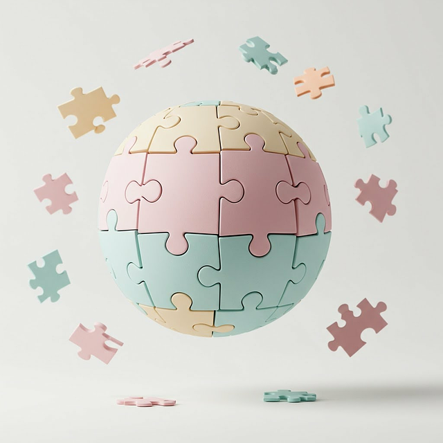 Free puzzle sphere pastel illustration
