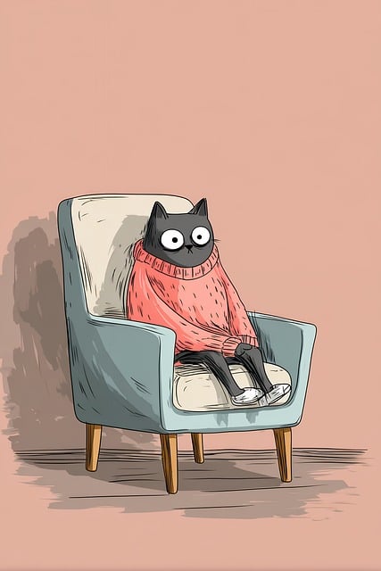 Free cat black sweater illustration