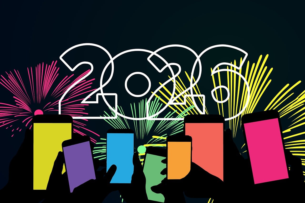 Download Happy New Year, 2026, Fireworks. Royalty-Free Stock