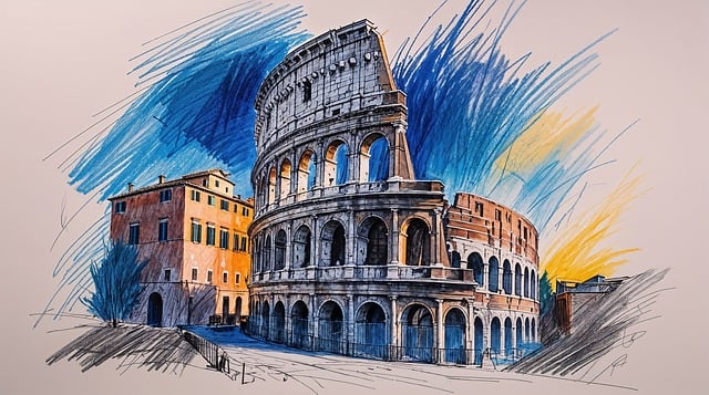 Free colosseum rome italy illustration