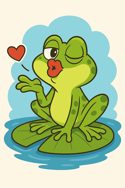 Free frog swamp kiss illustration
