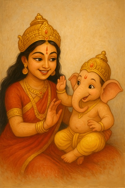 Durga, Navratri, Søt Ganesha, Dussehra