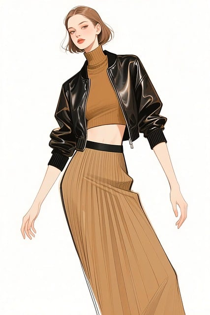 Free ai generated edgy chic leather jacket illustration