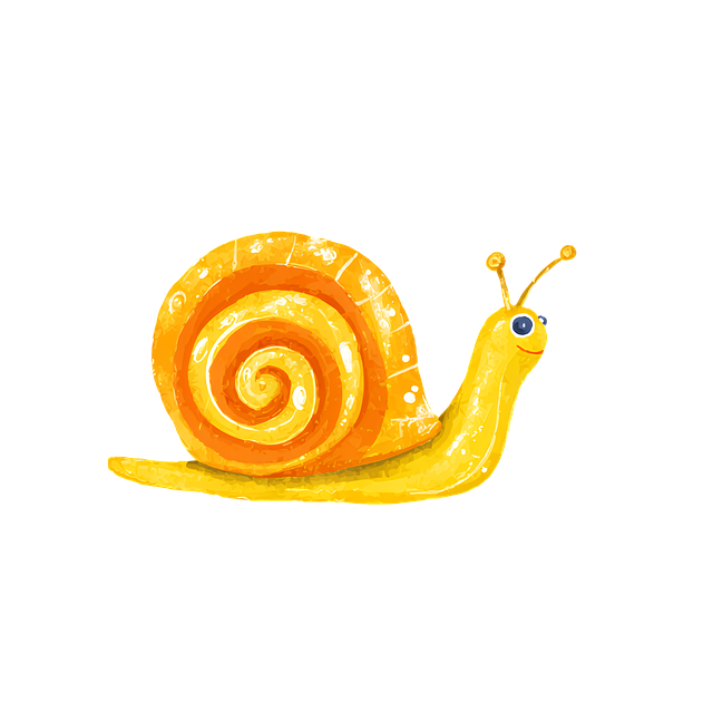 Free snail watercolor cartoon illustration