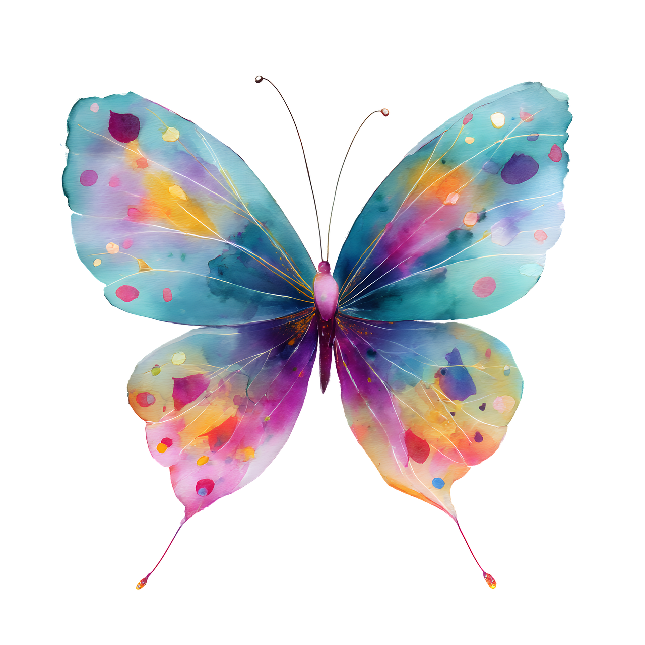 蝶 水彩 虹 - Pixabayの無料画像