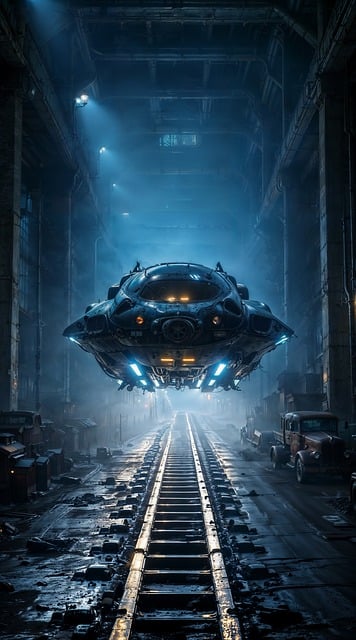 Free steampunk vehicle futuristic illustration