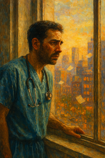 Download free ai generated art of Doctor Concern images Free doctor concern anxiety illustration