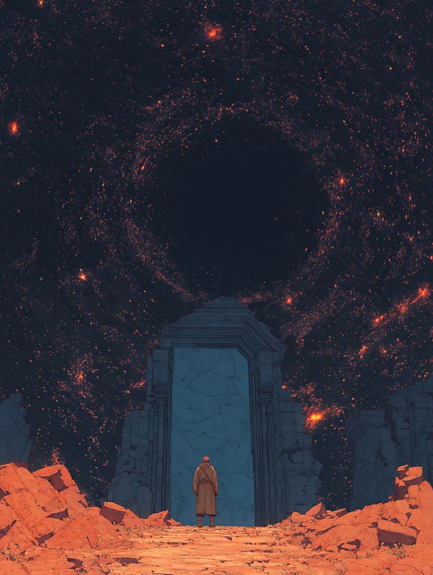 Free portal doorway cosmic illustration