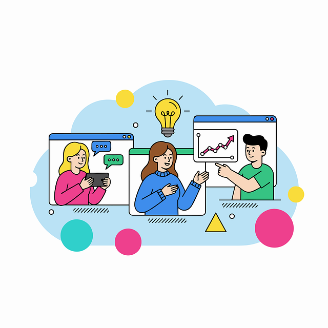 Free online meeting virtual collaboration video conference illustration