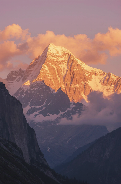 Majestätisch, Berg, Sonnenuntergang
