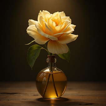 Rose, Gelb, Vase, Ai Generiert
