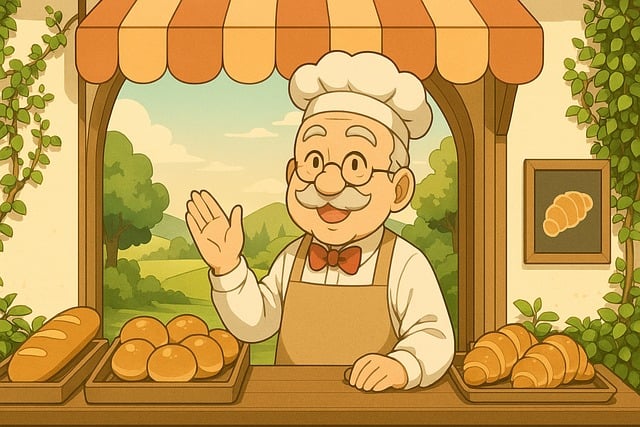 Free bakery anime character illustration