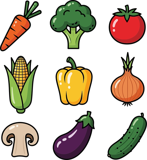 Free vegetables food healthy vector