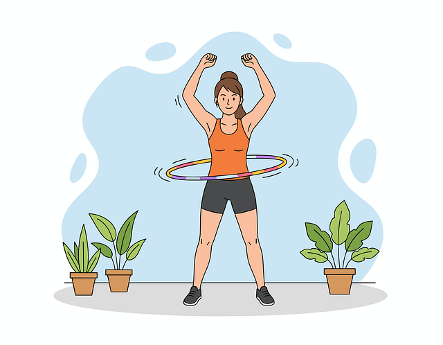 Free fitness hula hoop workout indoor exercise vector
