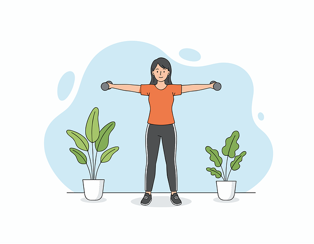 Free fitness dumbbell lateral raise shoulder workout vector