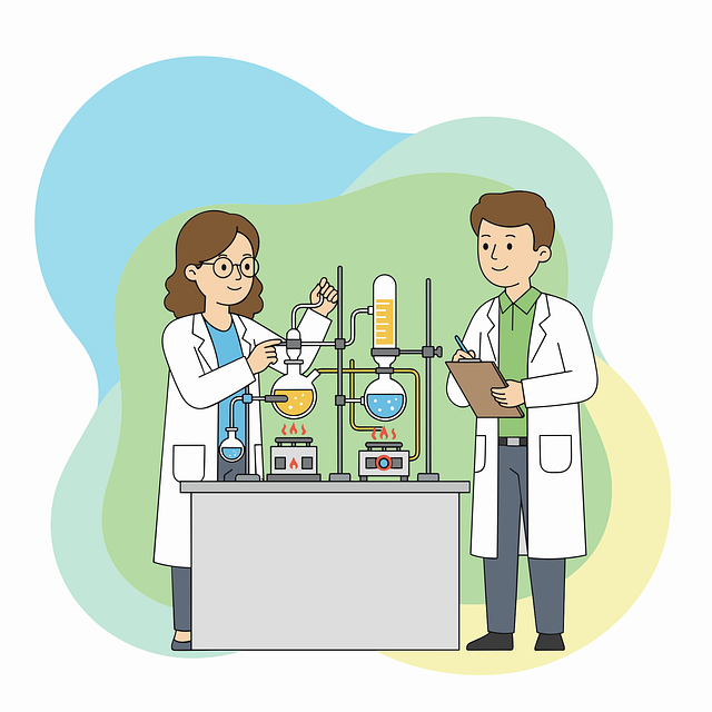 Free scientists laboratory chemistry illustration