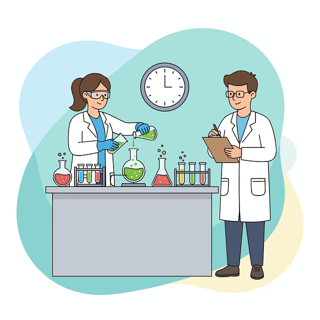 Free scientists laboratory chemistry illustration