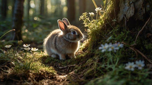 Free Rabbit Baby ai generated image and illustration