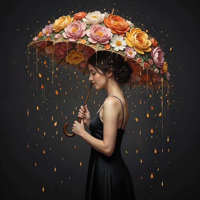 Free floral umbrella flowers illustration