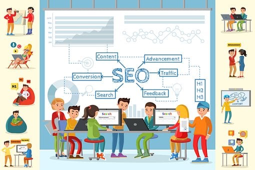 Seo, Hauptsächlich, Analyse, Büro, Frau