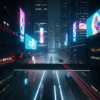 Cyberpunk By, Futuristisk Bybillede