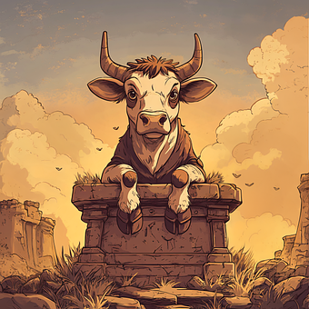Free Cow Throne illustration and picture