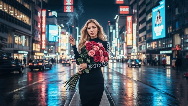 Model, Buket, Natur, Blomster, Roser, By