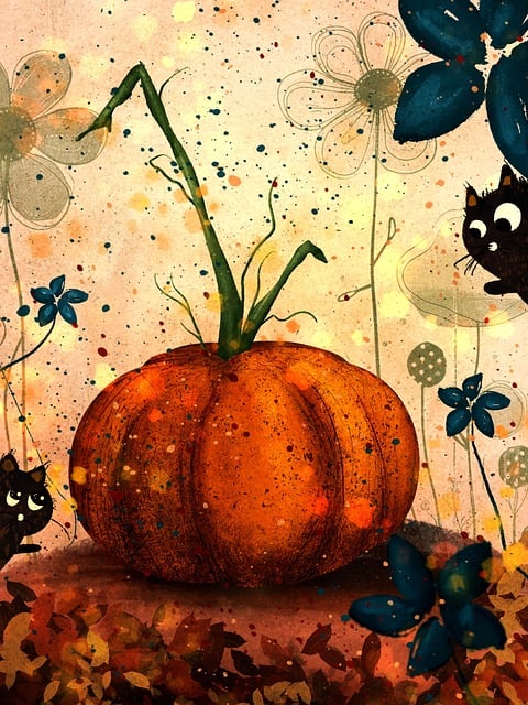 Halloween, Dovleac, Pisică